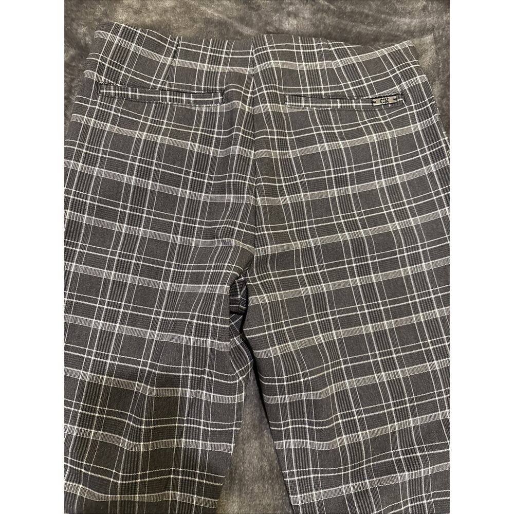 Calvin Klein-Womens Pants-Dark Gray Plaid Pull On Trouser-Preppy-Size 2 - Picture 10 of 15